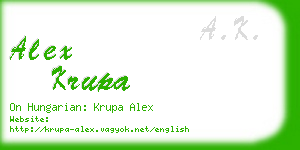 alex krupa business card